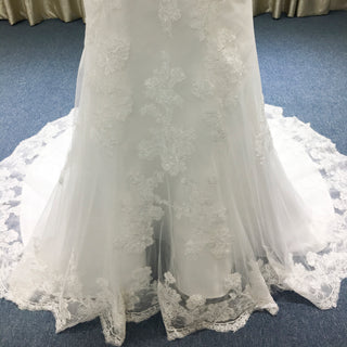 Lace Mermaid Wedding Dress with Beaded Spaghetti Straps & Sweetheart Neckline