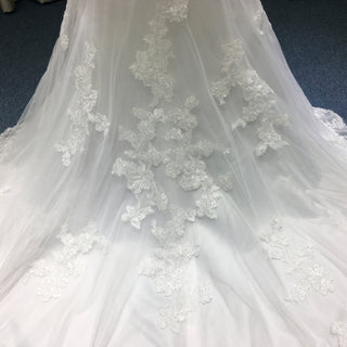 Lace Mermaid Wedding Dress with Beaded Spaghetti Straps & Sweetheart Neckline