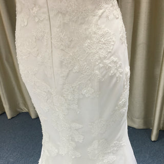 Lace Mermaid Wedding Dress with Beaded Spaghetti Straps & Sweetheart Neckline