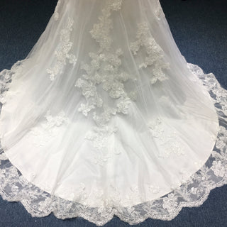 Lace Mermaid Wedding Dress with Beaded Spaghetti Straps & Sweetheart Neckline