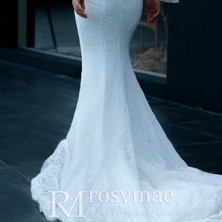 Strapless Mermaid Lace Wedding Dress with Sweetheart Neck