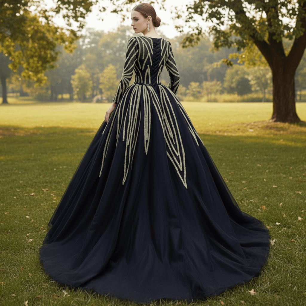 Mermaid Muslim Formal Dress Elegant Party Dress With 2 In 1 Long Sleeve - Rosymae