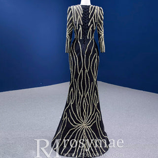 Mermaid Muslim Formal Dress Elegant Party Dress With 2 In 1 Long Sleeve - Rosymae