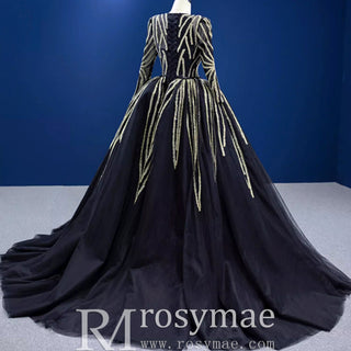 Mermaid Muslim Formal Dress Elegant Party Dress With 2 In 1 Long Sleeve - Rosymae