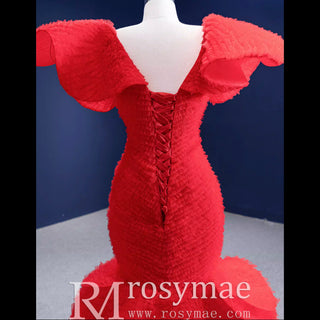 Mermaid Princess Tiers Prom Dress Luxury Custom Evening Gowns - Rosymae