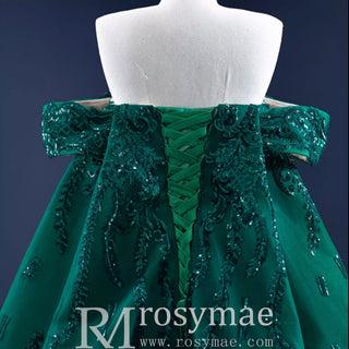 Mermaid Strapless Luxury Prom Dress Sequins Evening Gowns - Rosymae