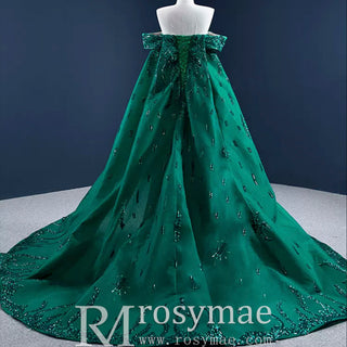 Mermaid Strapless Luxury Prom Dress Sequins Evening Gowns - Rosymae