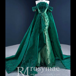 Mermaid Strapless Luxury Prom Dress Sequins Evening Gowns - Rosymae