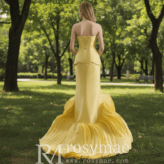 Mermaid Wedding Dress with Dramatic Fabric Rose Base and Structured Corset Bodice - Rosymae