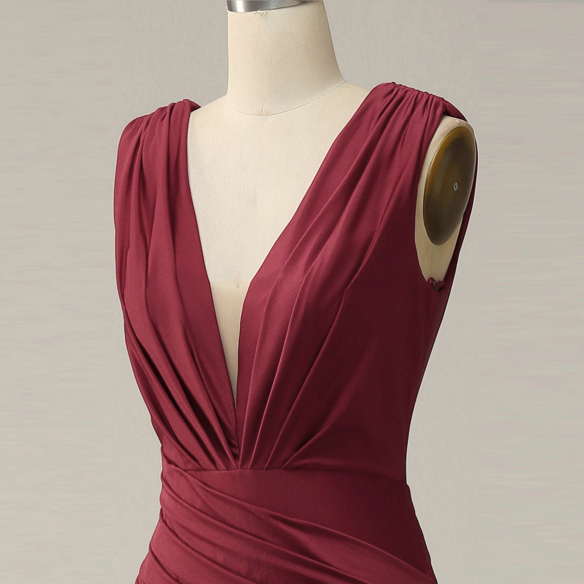 Elegant Burgundy Mermaid Deep V neck Bridesmaid Dress Rosymae Elegant Burgundy Mermaid Deep V neck Bridesmaid Dress Rosymae