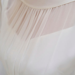 Minimalist and Modest Tea-length A-line Wedding Dress with Long Sleeve - Rosymae