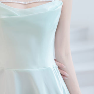 Spaghetti Straps Mint Formal Dress A-line Prom Party Gowns