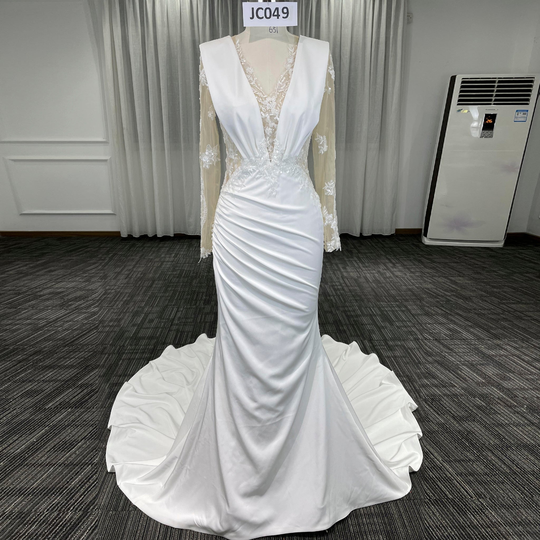Most Beautiful Mermaid Wedding Dresses with Sheer Long Sleeve - Rosymae