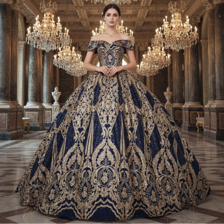 Multicolor Sparky Sequins Off The Shoulder Ball Gown Quinceanera Dresses