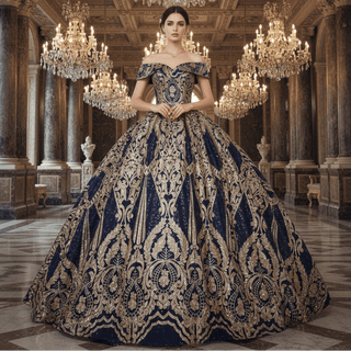Multicolor Sparky Sequins Off The Shoulder Ball Gown Quinceanera Dresses - Rosymae