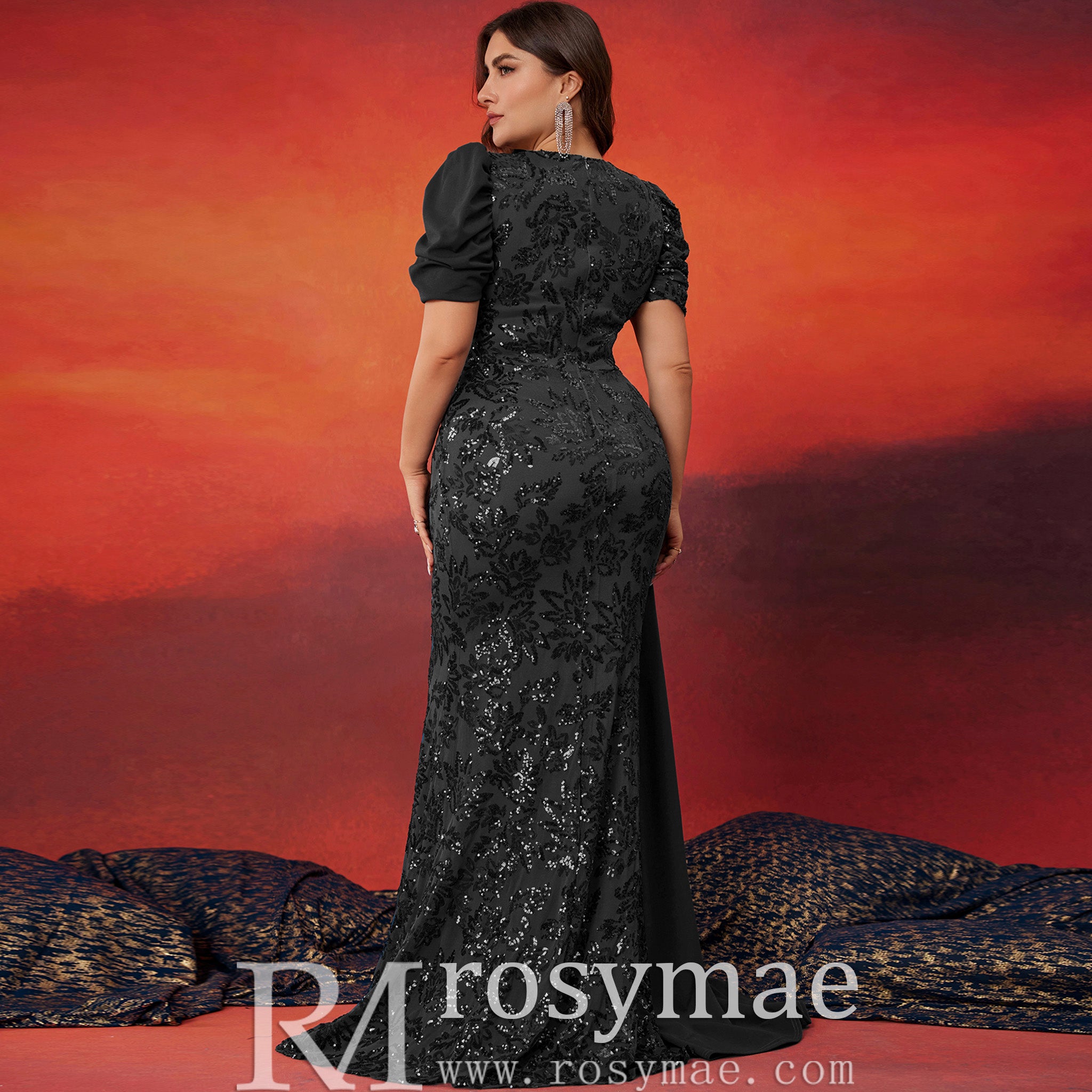 Classic Trendy Short Sleeve Plus Size Mermaid Dresses for Evening Part Rosymae Classic Trendy Short Sleeve Plus Size Mermaid Dresses for Evening Part Rosymae