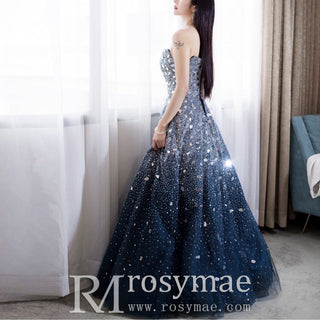 A-line Sparkly Evening Dresses Party Gowns with Sweetheart Neck