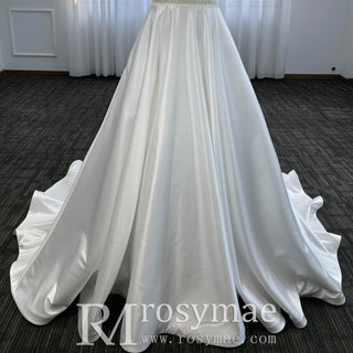 Turtle Oneck High-neck Wedding Dresses With Open Back