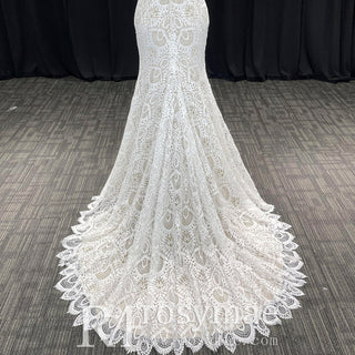High-Neck Lace Mermaid Wedding Dresses Bridal Gowns