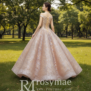 Blush Pink Quinceanera Dress Off The Shoulder Sweet 15 16 Ball Gown
