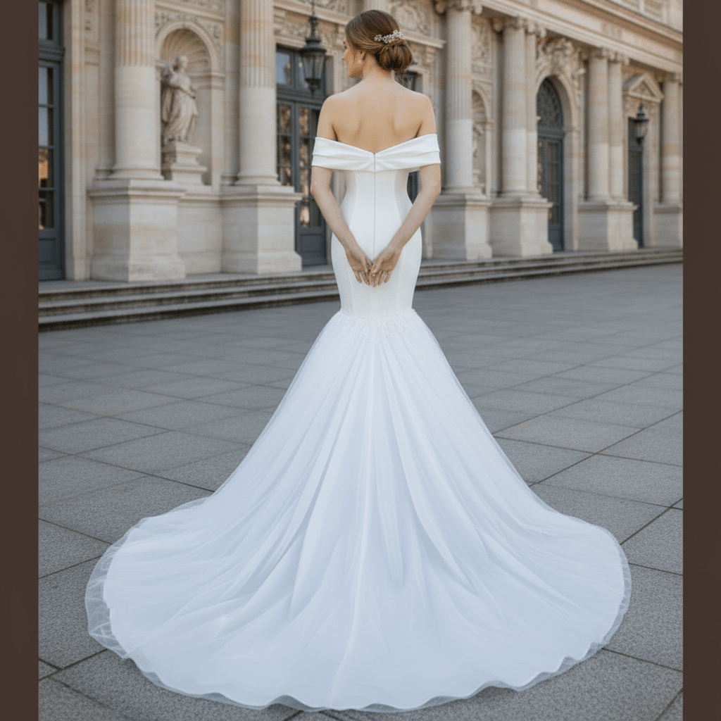 Off Shoulder Bowknot Trumpet Bridal Gowns Wedding Dresses - Rosymae