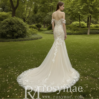 Princess Sweetheart Mermaid Wedding Dress with Off the Shoulder