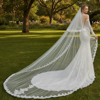 Off Shoulder Long Sleeve Mermaid Lace Wedding Dress Backless