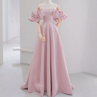 Off Shoulder Pink Prom Dresses Party Gown With Detachable Skirt