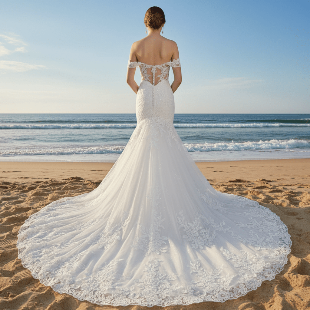 Off Shoulder Sweetheart Lace Trumpet Mermaid Wedding Dresses - Rosymae
