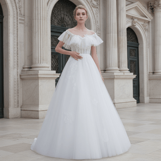 Off-The-Shoulder A-Line Princess Wedding Dresses - Rosymae