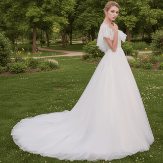 Off-The-Shoulder A-Line Princess Wedding Dresses - Rosymae