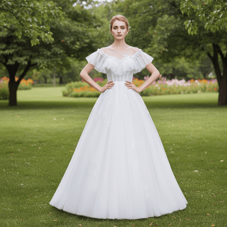 Off-The-Shoulder A-Line Princess Wedding Dresses - Rosymae