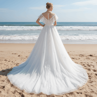 Off-The-Shoulder A-Line Princess Wedding Dresses - Rosymae