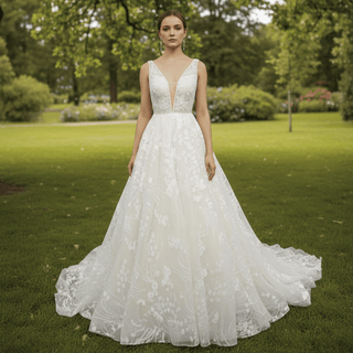 Off The Shoulder Backless Lace Bridal Wedding Dress - Rosymae