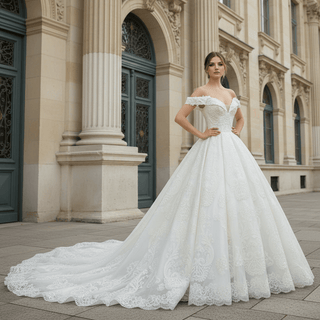 Off the Shoulder Ballgown Wedding Dresses Princess Wedding Gowns - Rosymae