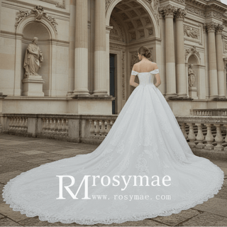 Off the Shoulder Ballgown Wedding Dresses Princess Wedding Gowns - Rosymae