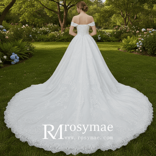 Off the Shoulder Ballgown Wedding Dresses Princess Wedding Gowns - Rosymae
