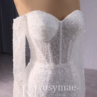 Off the Shoulder Long Sleeve Mermaid Wedding Dress - Rosymae