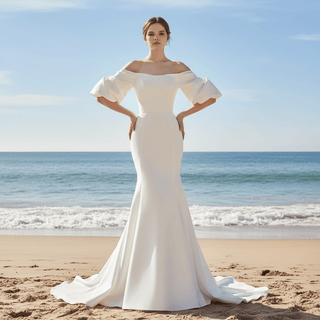 Off the Shoulder Mermaid Style Bridal Gowns Wedding Dresses - Rosymae