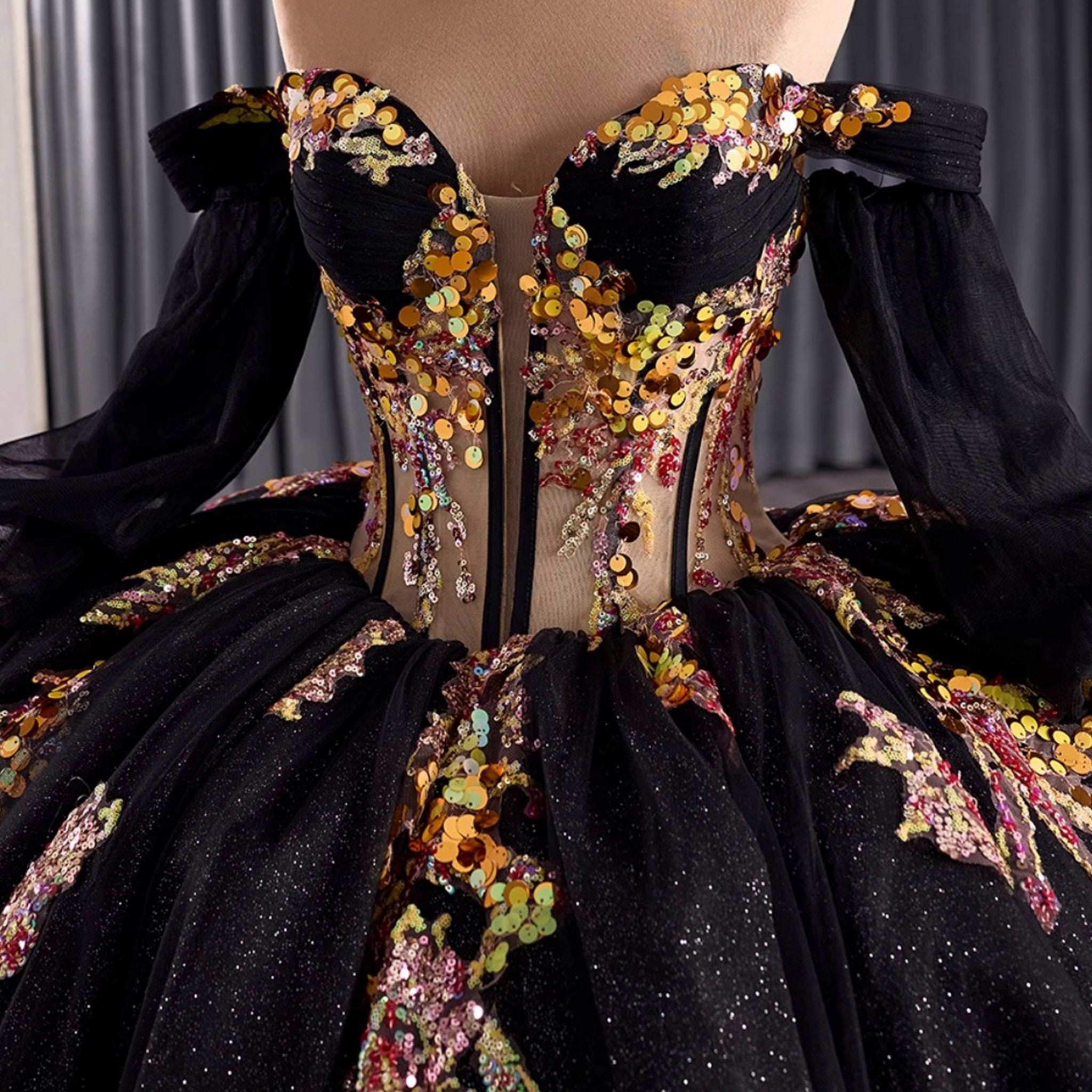 Elegant Off the Shoulder Puffy Black Quinceanera Dress For Sweet 15 16 Rosymae Elegant Off the Shoulder Puffy Black Quinceanera Dress For Sweet 15 16 Rosymae