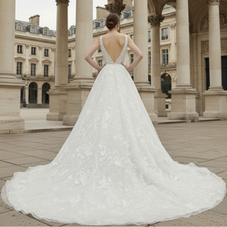 Off The Shoulder Backless Lace Bridal Wedding Dress