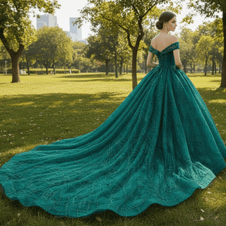 Off The Shoulder Sweetheart Ball Gown Sparky Quinceanera Prom Dresses - Rosymae