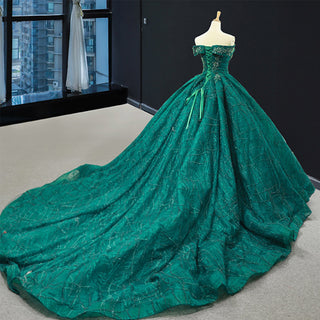 Off The Shoulder Sweetheart Ball Gown Sparky Quinceanera Prom Dresses - Rosymae