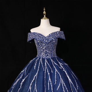 Off The Shoulder Sweetheart Ball Gown Sparky Sequins Quinceanera Dress - Rosymae