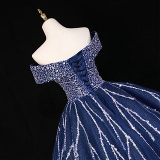 Off The Shoulder Sweetheart Ball Gown Sparky Sequins Quinceanera Dress - Rosymae