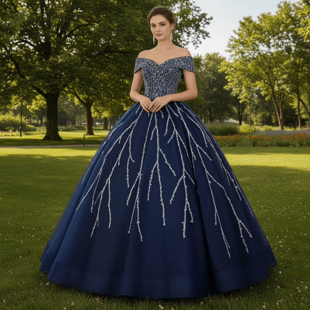 Off The Shoulder Sweetheart Ball Gown Sparky Sequins Quinceanera Dress - Rosymae