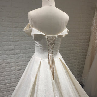 Elegant Off-the-Shoulder Wedding Dresses with V-neck