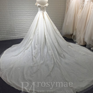 Elegant Off-the-Shoulder Wedding Dresses with V-neck