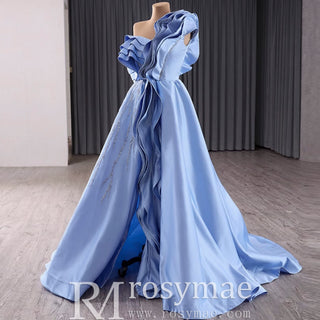 Unique One Shoulder Ruffle Formal Gown Prom Dress with Leg Slit Rosymae Unique One Shoulder Ruffle Formal Gown Prom Dress with Leg Slit Rosymae