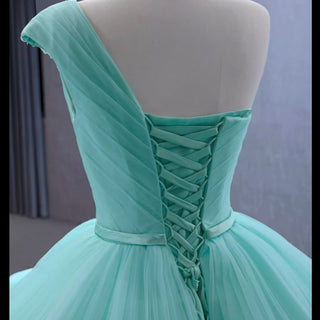 One Shoulder Ball Gown Quinceanera Dress with Court Train - Rosymae